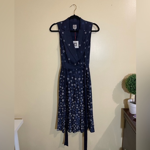 Women’s Navy Blue Anne Klein Floral Print Dress - Picture 4 of 4